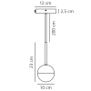 Kulista lampa wisząca do salonu CONTINA 2113153035 mosiądz