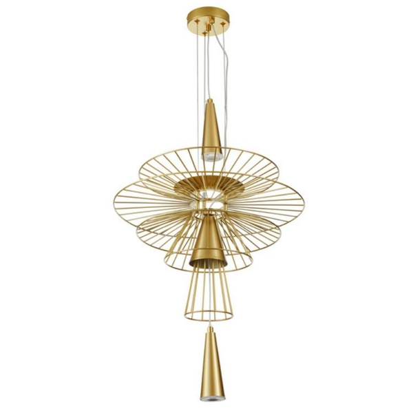 Metalowa lampa zwisowa Susso ST-8713P-S Step do salonu złota