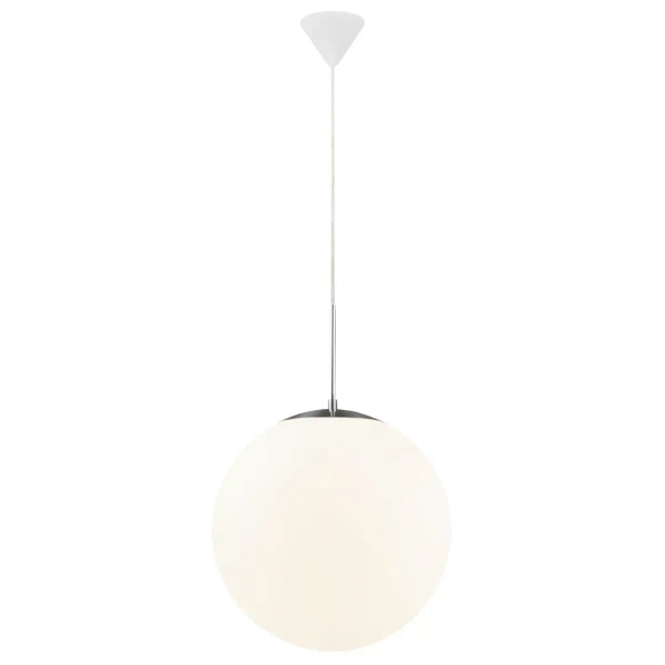 Szklana lampa wisząca kula CAFE 39583001 do salonu biały srebrny