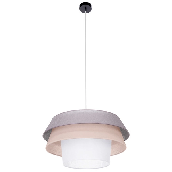 lampa wisząca AMAR 160970104 loftowa okrągły abażurowy czarny różowy szary