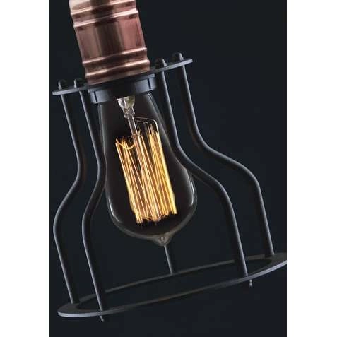 Wisząca LAMPA industrialna WORKSHOP 6336 Nowodvorski drut OPRAWA pręt ZWIS miedź czarny