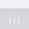 Potrójna wisząca lampa KARBON SL.1537 podłużna ryflowana biała