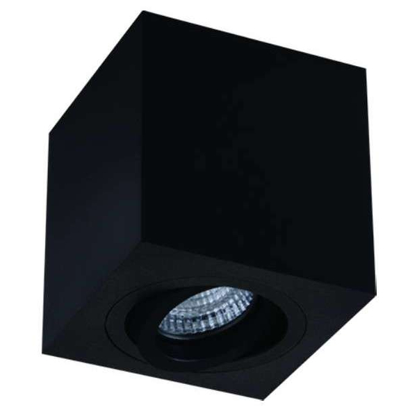 Regulowana LAMPA sufitowa Lago Nero Orlicki Design spot OPRAWA metalowa kostka cube czarna OUTLET