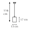 Szklana lampa wisząca 6782/1 BL TR do jadalni czarna złota