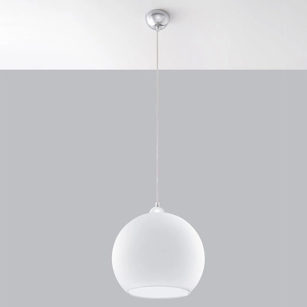 Szklana kula wisząca SL.0256 kuchenna lampa nad stół ball biała