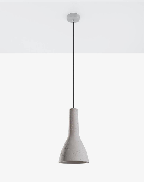 Betonowa LAMPA wisząca SL.0280 zwis OPRAWA kropla łezka szara