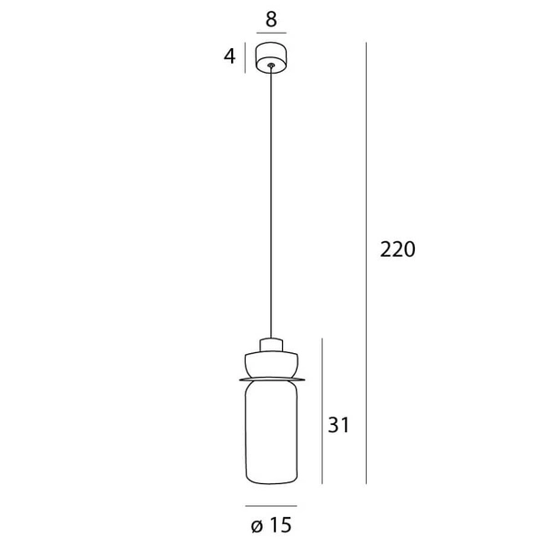 Szklana lampa wisząca tuba SIGNATURE P0602 Maxlight LED 8W 3000K mosiądz przezroczysty