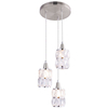 Glamour LAMPA wisząca WOLLI 15760-3 Globo szklana OPRAWA zwis kryształki nikiel matowy chrom