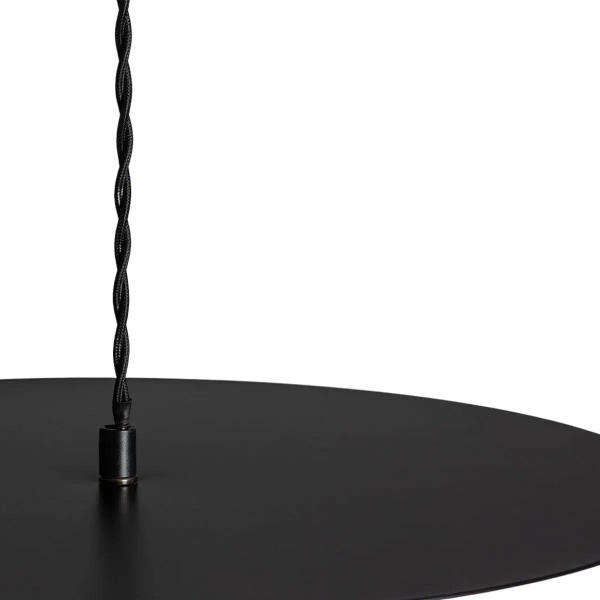 Kulista lampa wisząca Rotonde ABR-LWO-RTO-E14 talerz szklany czarny biały