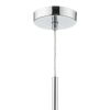 Abażurowa wisząca lampa Ronda RON1039 okrągła tuba szary chrom
