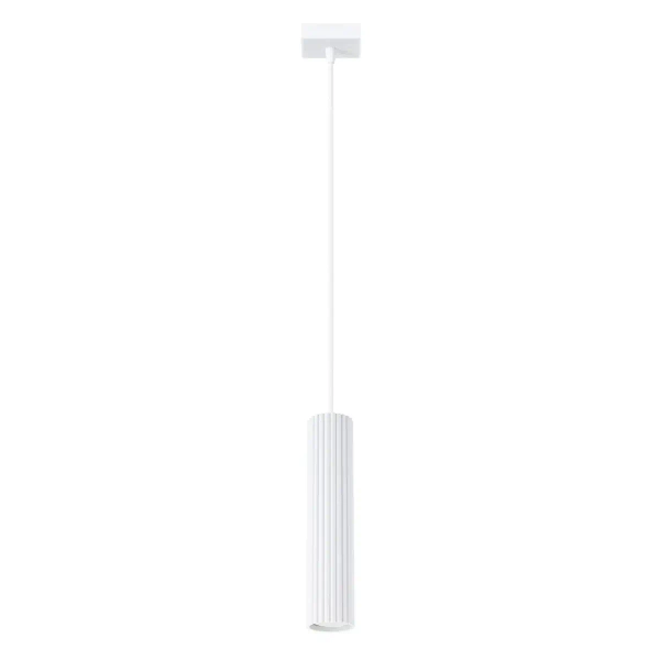 Podłużna lampa wisząca Karbon SL.1535 minimalistyczna tuba biała
