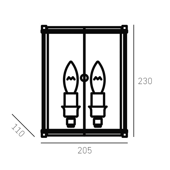 Ścienna lampa loftowa NEW YORK W02312AU szklany kinkiet złoty