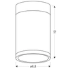 Sufitowa lampa downlight 2284262 metalowa okrągły plafon tuba szara