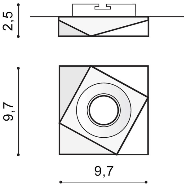 Wpust lampa Lorenzo AZ1496 do przedpokoju square biała