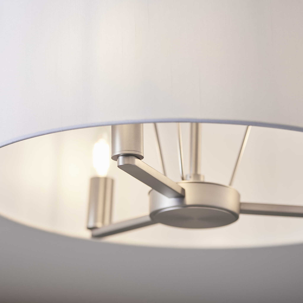 Materiałowa lampa wisząca Daley 60241 Endon abażur metal srebrny biały