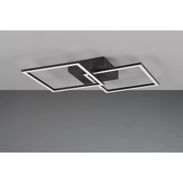 Sufitowa lampa TRAIL R64492132 czarna LED 20W 3000K 44cm kwadratowa