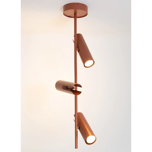 Salonowa lampa sufitowa Leda 3 41152 metalowe tubki ceglane