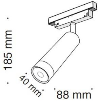 Lampa do szynoprzewodów do jadalni Focus TR019-2-7W3K-B LED 7W 3000K magnetyczna czarna