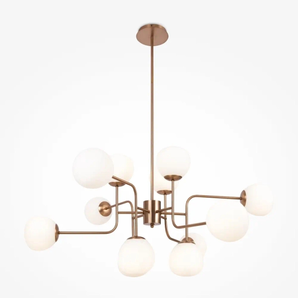 Modernistyczna wisząca lampa Erich MOD221PL-12G mleczne kule złoty