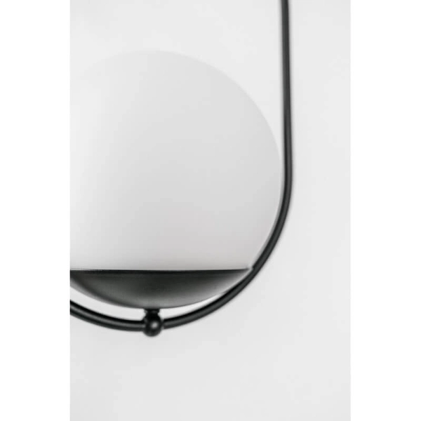 Łazienkowa lampa wisząca Koban KOB122PS0 szklana kula IP44 biała czarna
