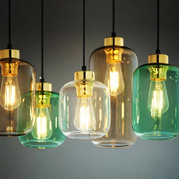 Wisząca loftowa lampa Marco 3328 TK Lighting owalna szklana wielokolorowa