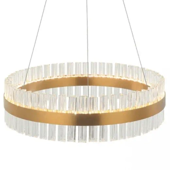 Wisząca kryształowa lampa nad stół 22040 LED 68W 3000K ring złoty