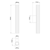 Ścienna lampa Linea LP-0510/1W-45 GD LED 8W 3000-6000K IP44 tubka złota