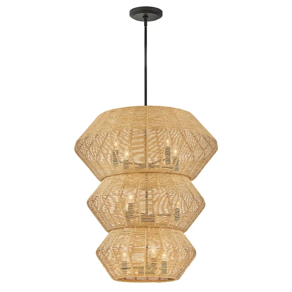 Ekologiczna wisząca lampa Luca QN-LUCA-10P-BK-CAM naturalny sznur brązowy