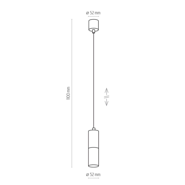 Wisząca lampa punktowa Elit 4366 TK Lighting tubka czarna złota
