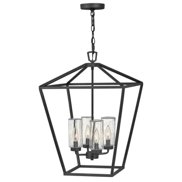 Tarasowy żyrandol Alford QN-ALFORD-PLACE-4P-MB na łańcuchu IP44 czarny