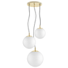 Wisząca LAMPA skandynawska ALUR 10730305 Kaspa kulista OPRAWA szklany ZWIS hygge kule balls złote białe
