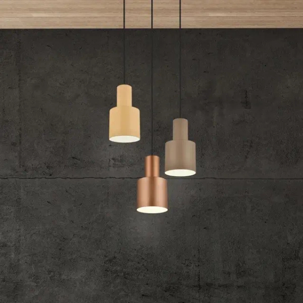 Wisząca lampa AGUDO 319430317 beżowa szara różowa 3x40W E27 z regulacją
