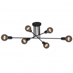 Pająk LAMPA industrialna Sitya K-4383 MLAMP sufitowa OPRAWA metalowe pręty sticks czarny