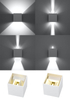 Kinkiet LAMPA przyścienna elewacyjna SL.0544 metalowa OPRAWA cube LED 6W 3000K kostka IP54 biała