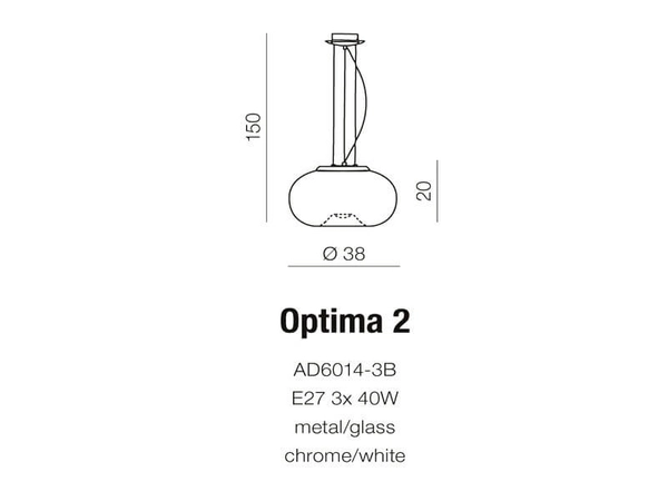 Wisząca lampa skandynawska Optima szklana do jadalni biała