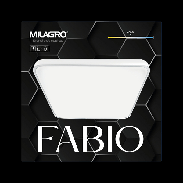 Kwadratowa lampa sufitowa Fabio LED 23W 4000K do holu biała