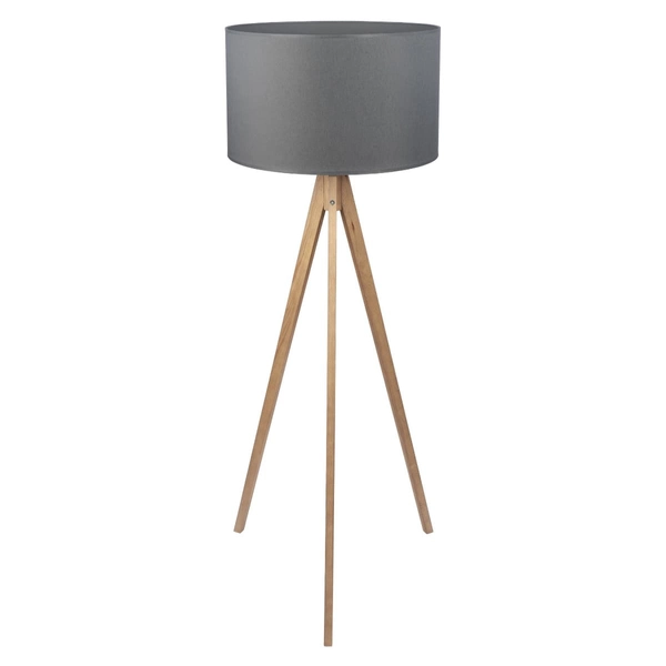 Lampa stojąca do salonu Treviso 5040 TK Lighting drewniana grafitowa