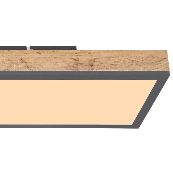 Nowoczesna LAMPA sufitowa DORO 416080WD4 Globo salonowa LED 24W 3000K prostokątny drewno