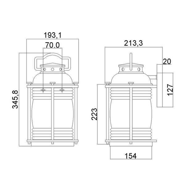 Ogrodowa lampa ścienna Ashland Bay KL-ASHLANDBAY2-M-BU Kichler IP44 brązowa