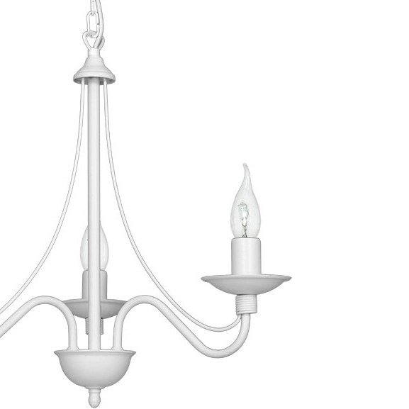 Żyrandol glamour Róża 397E Aldex 3-płomienna lampa świecznikowa biała