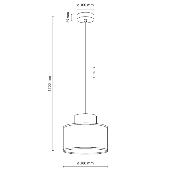 Ekologiczna zwisająca lampa Duo 3256 tuba z naturalnej juty zielony