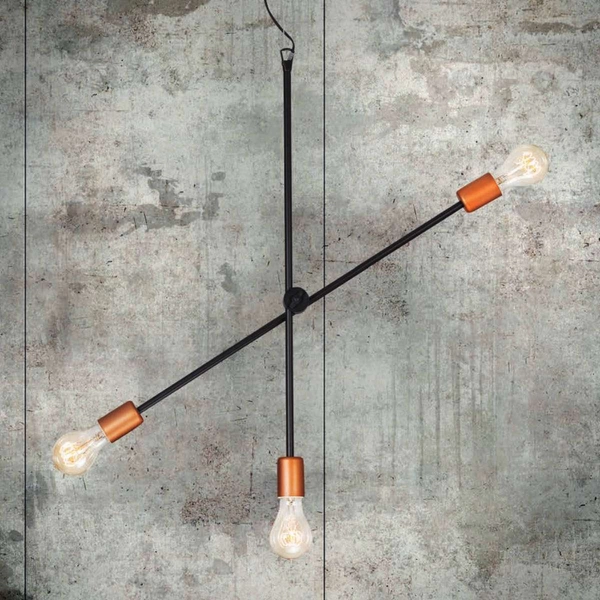 LAMPA wisząca STICKS 6268 Nowodvorski metalowa OPRAWA pręty ZWIS molekuły miedź czarne