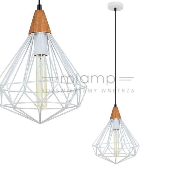 Industrialna LAMPA wisząca MAELLE WHITE MDM-2591/1S WH Italux druciana OPRAWA metalowa ZWIS drut biały