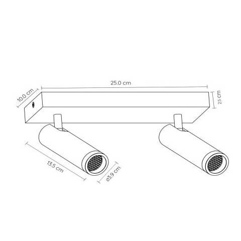 Sufitowa lampa regulowana GRADO 22974/02/15 tuba metalowa szara