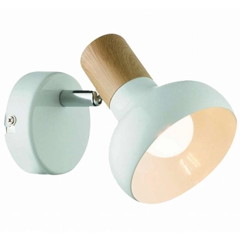 Kinkiet LAMPA ścienna Arezzo LP-1420/1W WH Light Prestige metalowa OPRAWA regulowany reflektorek drewniany biały