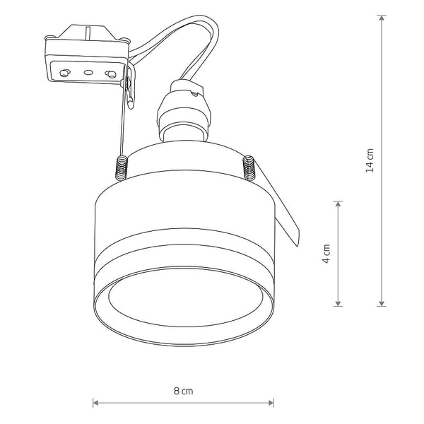 Lampa podtynkowa punktowa Mljet 10493 Nowodvorski tuba okrągła czarna