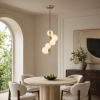 Lampa wisząca kulista MOLECULA NOW-10883P3 biała złota 5xG9 nad stół