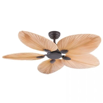 Designerski wentylator sufitowy 19139 liść palmowy brązowa pomarańczowy