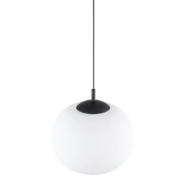 Wisząca lampa sypialniana VIBE 4804 szklana kula czarny biały
