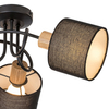 Czarna lampa sufitowa Miguel 3246 z tkaniny nowoczesna do sypialni